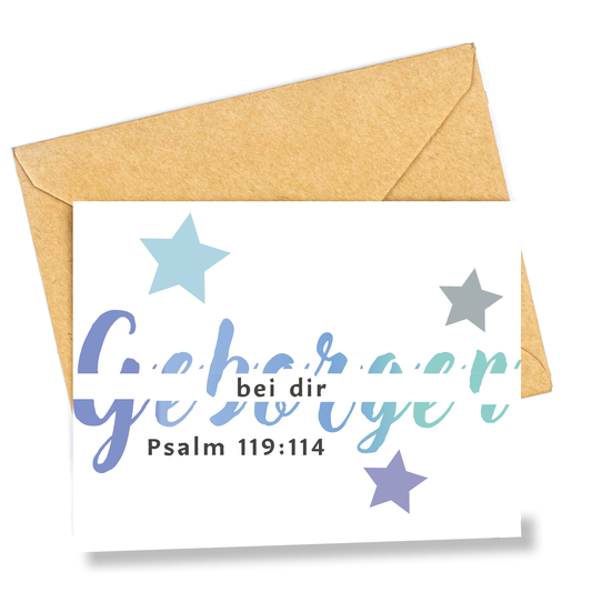 Postkarte "geborgen" hell